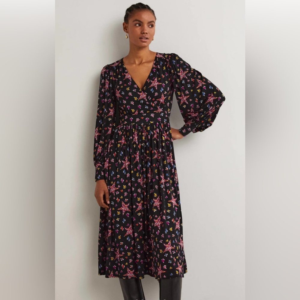 NWT Fixed Wrap Jersey Midi Dress